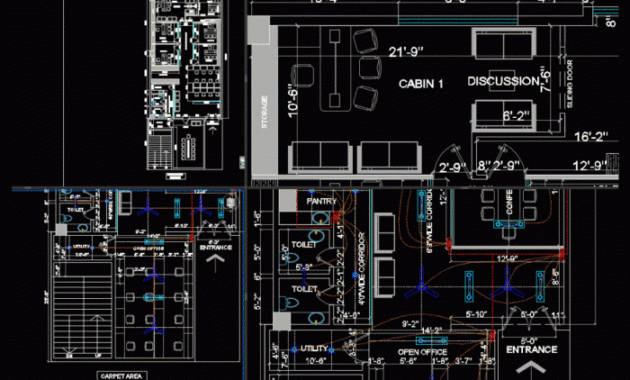 Autocad 2d interior furniture drawings