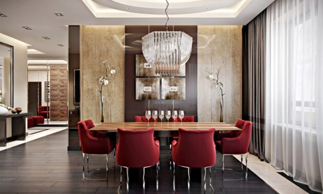 Dining room modern contemporary interior designs rooms ideas vladimir strikingly red dinner walls sophisticated chairs inspiration inspire entertain color visualizer